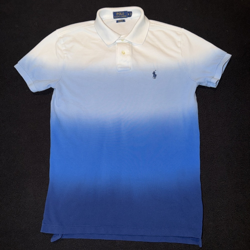 Polo Ralph Lauren Blue Ombre Blue Short Sleeve Mens Small Custom Fit